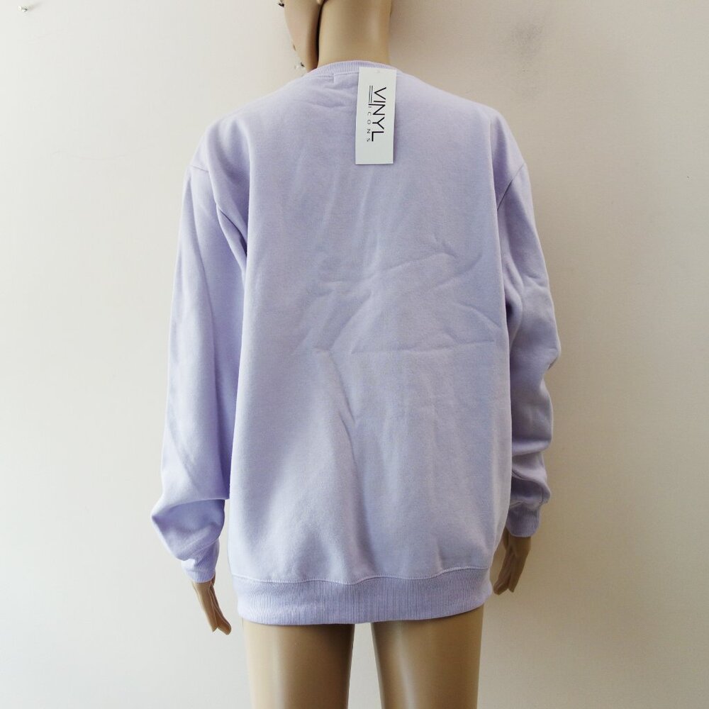 NWT! Vinyl Icons Pink Floyd Graphic Sweatshirt lilac Fleece lIned (M) - Picture 4 of 9
